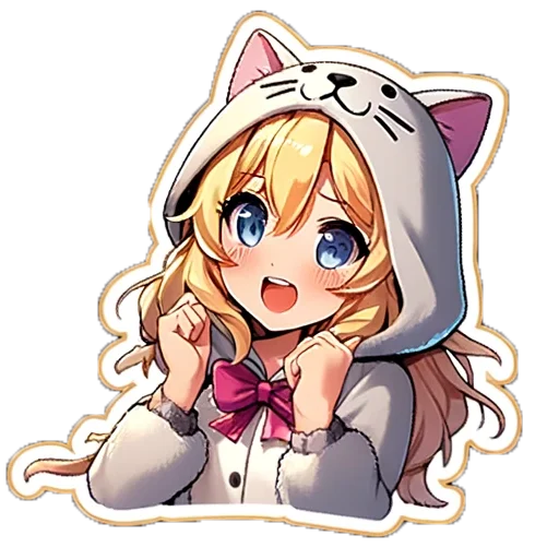 Стикерпак Snow Peach Kitty для Telegram — скачать
