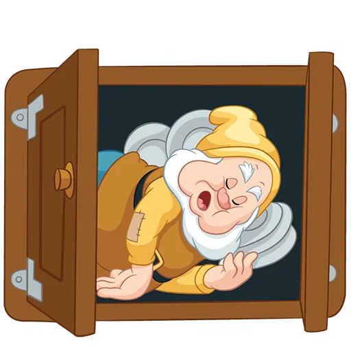 😴 Стикер «Белоснежка и семь гномов Без Текста» для Telegram