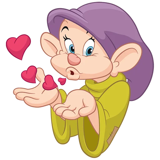 😘 Стикер «Белоснежка и семь гномов Без Текста» для Telegram