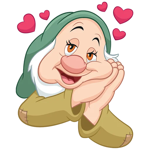 🥰 Стикер «Белоснежка и семь гномов Без Текста» для Telegram