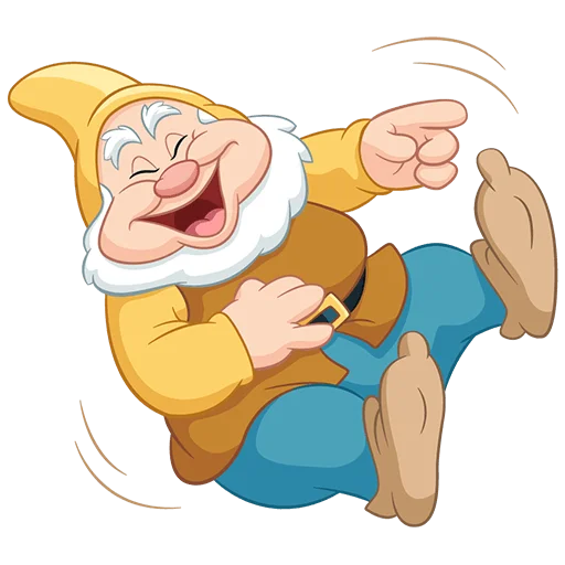 😂 Стикер «Белоснежка и семь гномов Без Текста» для Telegram