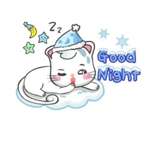 😴 Стикер «Snowy Cat» для Telegram