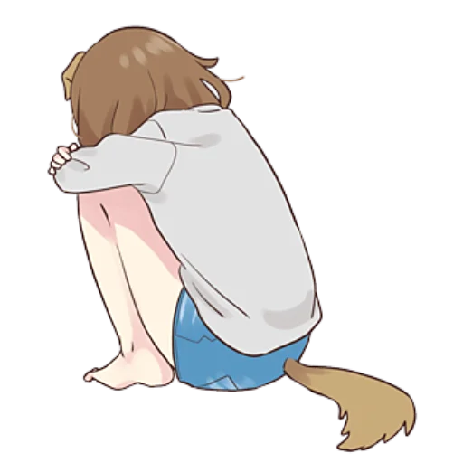😔 Стикер «Собака-тян» для Telegram