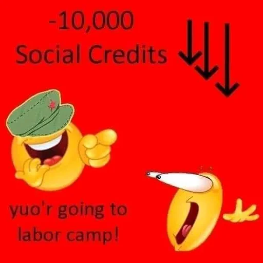 😵 Стикер «China Social Credits 【﻿Ｔｉａｎａｎｍｅｎ １９８９ Ｅｄｉｔｉｏｎ】» для Telegram
