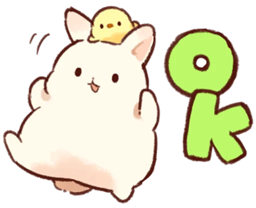 🆗 Стикер «Soft and cute rabbits» для Telegram