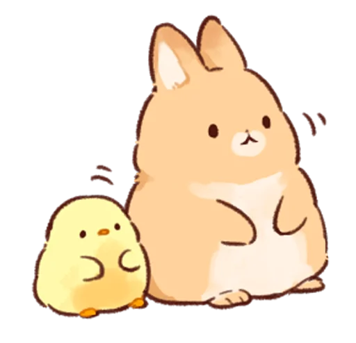 😶 Стикер «Soft and cute rabbits» для Telegram