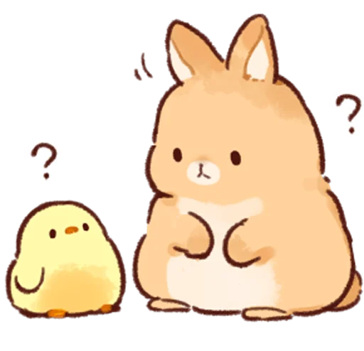 ❔ Стикер «Soft and cute rabbits» для Telegram