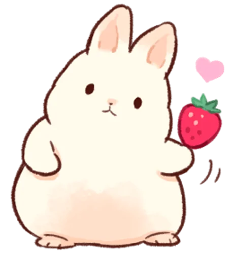 🍓 Стикер «Soft and cute rabbits» для Telegram