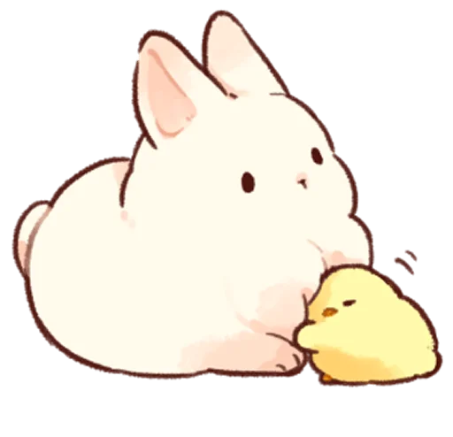 ❤️ Стикер «Soft and cute rabbits» для Telegram