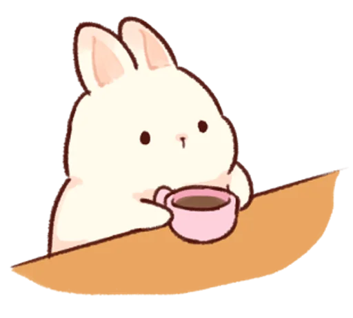☕️ Стикер «Soft and cute rabbits» для Telegram