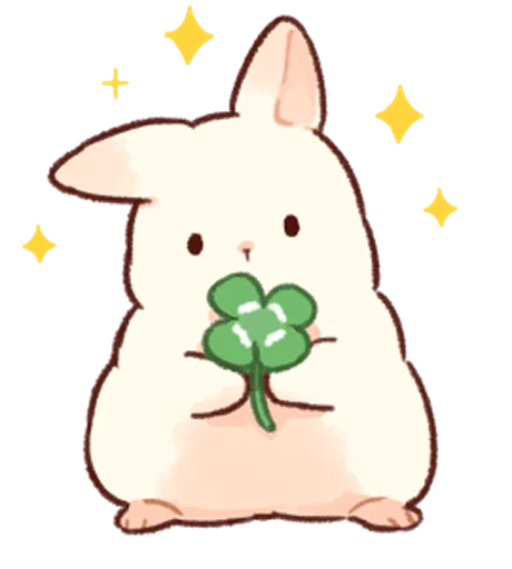 🍀 Стикер «Soft and cute rabbits» для Telegram