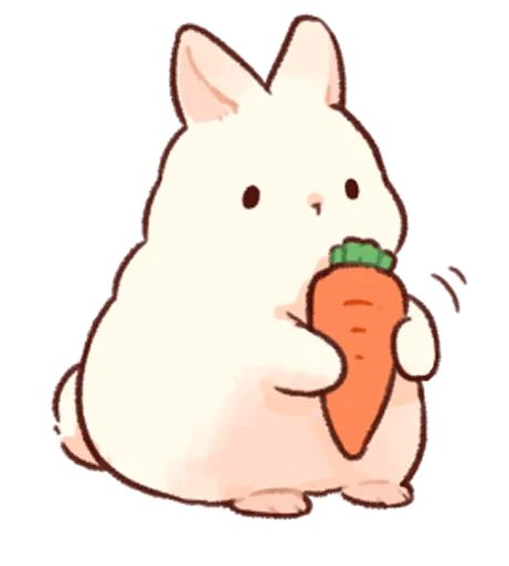 🥕 Стикер «Soft and cute rabbits» для Telegram