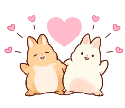 💕 Стикер «Soft and cute rabbits» для Telegram