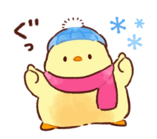 Стикерпак Soft and cute chick winter для Telegram