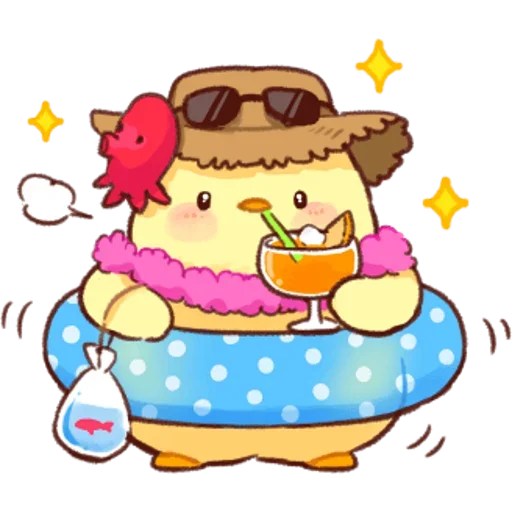 🍸 Стикер «Soft and Cute Chicks Summer» для Telegram