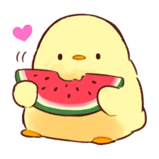 🍉 Стикер «Soft and Cute Chicks Summer» для Telegram
