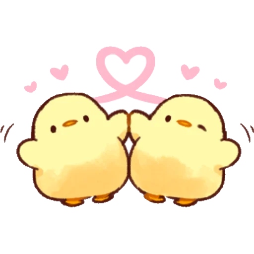 💕 Стикер «Soft and Cute Chicks Love» для Telegram