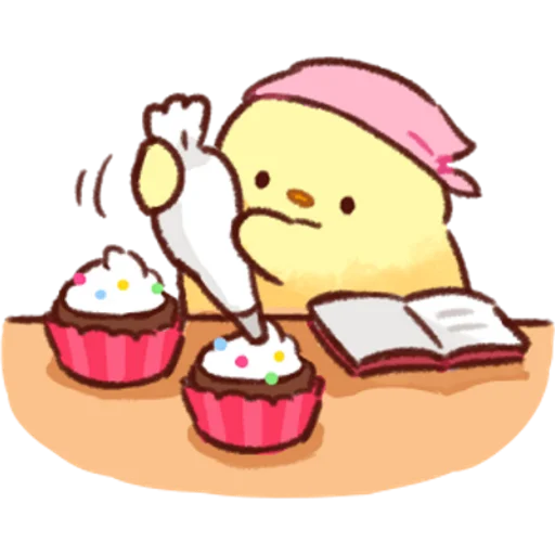 🧁 Стикер «Soft and Cute Chicks Love» для Telegram