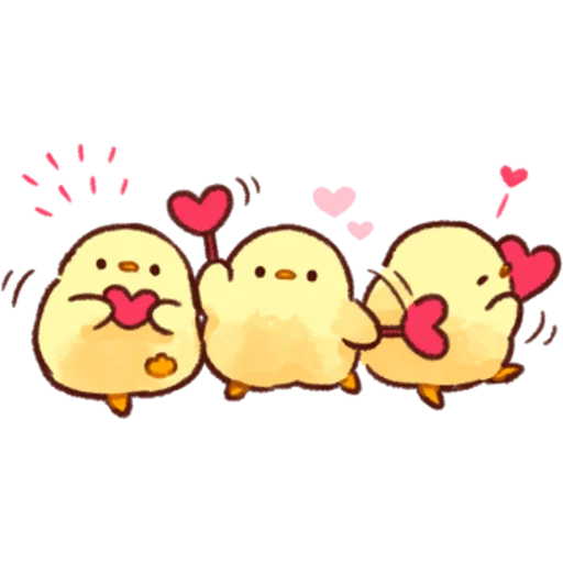 🎉 Стикер «Soft and Cute Chicks Love» для Telegram