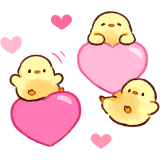 🥰 Стикер «Soft and Cute Chicks Love» для Telegram