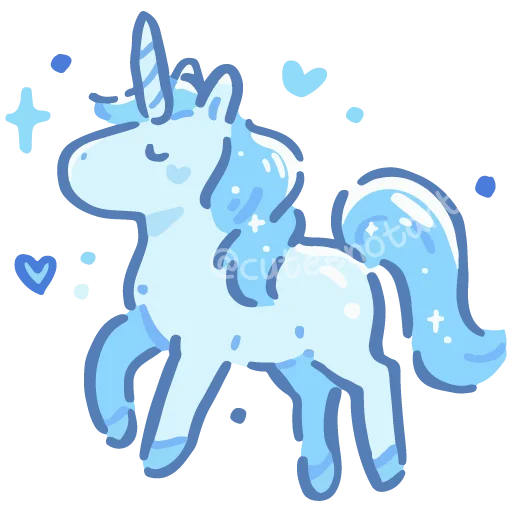 🦄 Стикер «голубой шепот» для Telegram