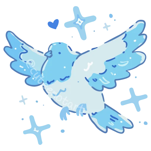 🕊 Стикер «голубой шепот» для Telegram