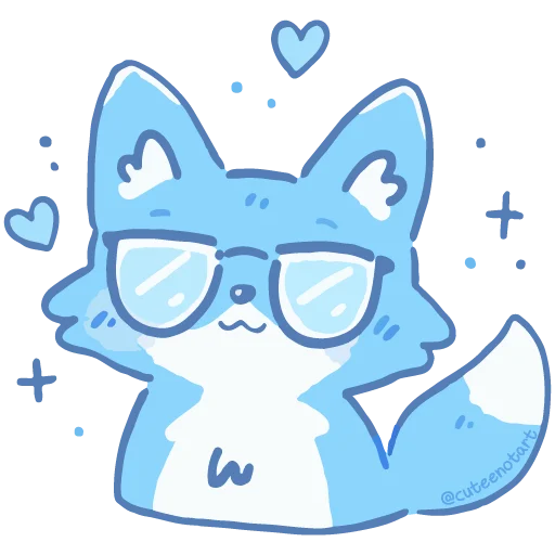 🦊 Стикер «голубой шепот» для Telegram