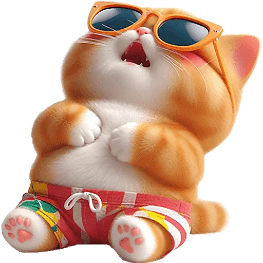 😎 Стикер «Летний котик» для Telegram