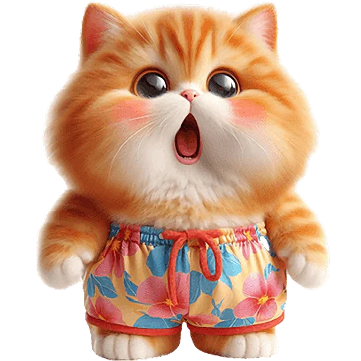 😯 Стикер «Летний котик» для Telegram