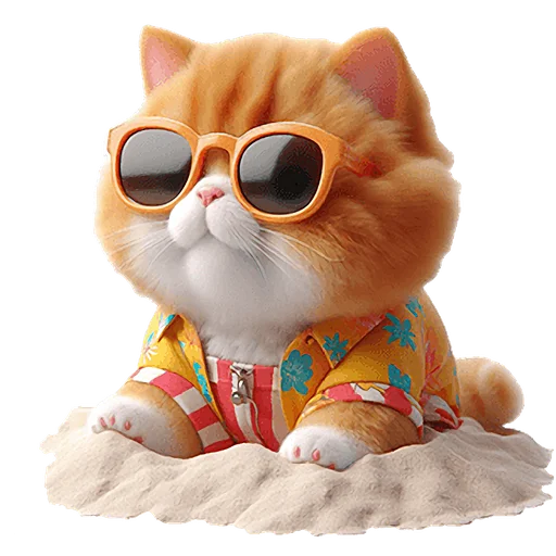 😎 Стикер «Летний котик» для Telegram