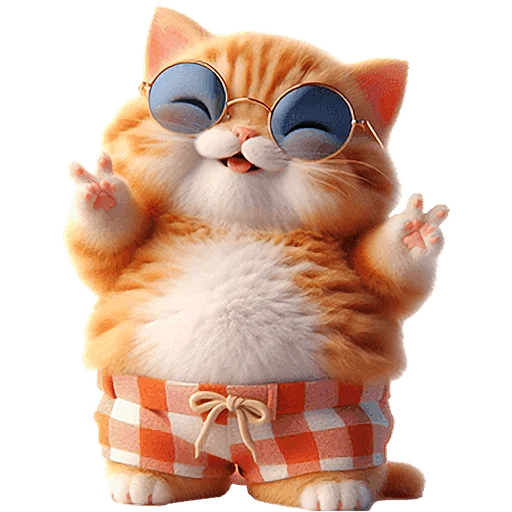 ✌️ Стикер «Летний котик» для Telegram