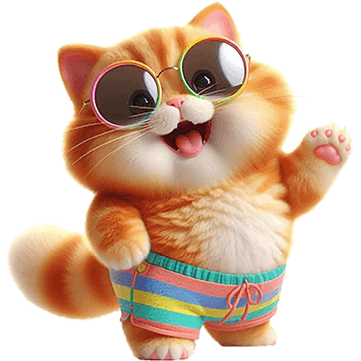 Стикерпак Летний котик для Telegram — скачать