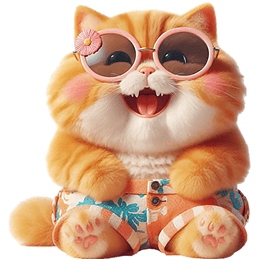 🤣 Стикер «Летний котик» для Telegram