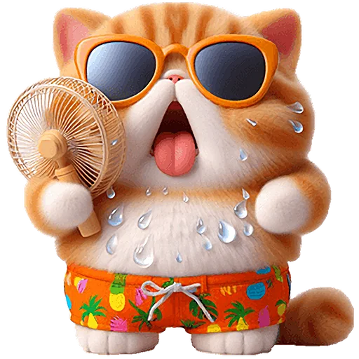 🥵 Стикер «Летний котик» для Telegram