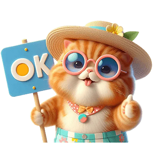 👍 Стикер «Летний котик» для Telegram