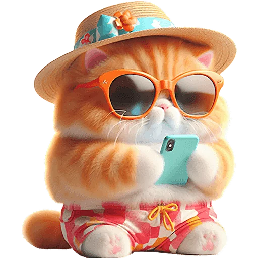 😎 Стикер «Летний котик» для Telegram