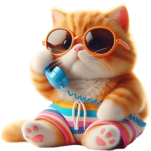 ☎ Стикер «Летний котик» для Telegram