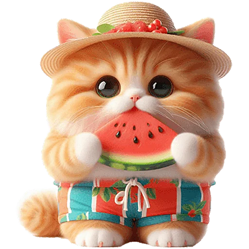 🍉 Стикер «Летний котик» для Telegram