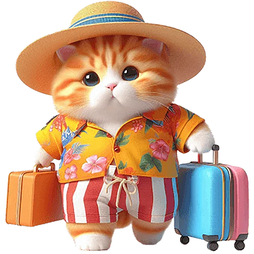 🧳 Стикер «Летний котик» для Telegram