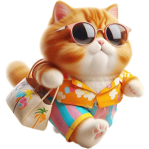 🏃‍♂ Стикер «Летний котик» для Telegram