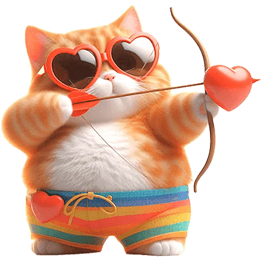 🏹 Стикер «Летний котик» для Telegram