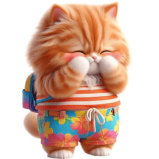 ☺️ Стикер «Летний котик» для Telegram