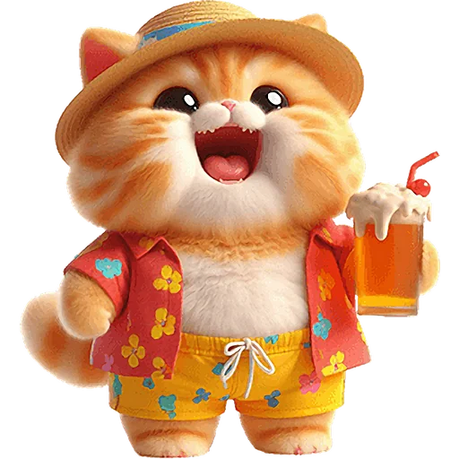 🍺 Стикер «Летний котик» для Telegram