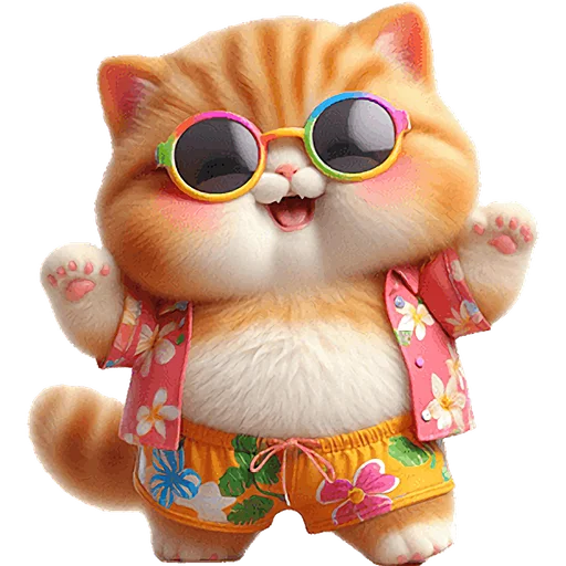 🕺 Стикер «Летний котик» для Telegram