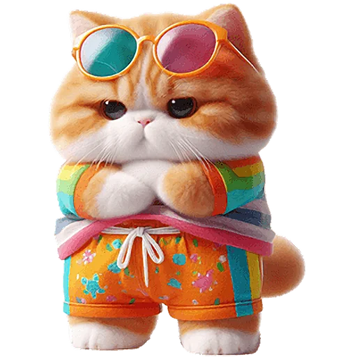 😏 Стикер «Летний котик» для Telegram