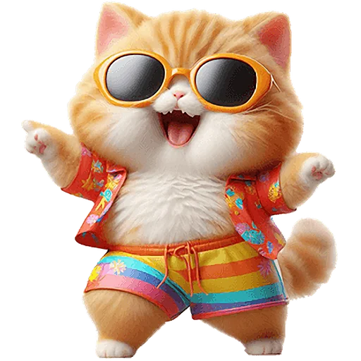 🕺 Стикер «Летний котик» для Telegram