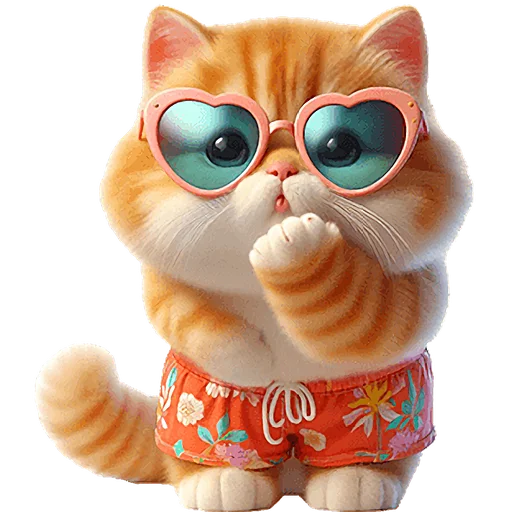 😘 Стикер «Летний котик» для Telegram