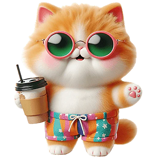 ☕ Стикер «Летний котик» для Telegram