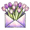 ✉️ Эмодзи «Буквы фиолетовые и зелёные, в славянском стиле» для Telegram