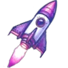 🚀 Эмодзи «Буквы фиолетовые и зелёные, в славянском стиле» для Telegram